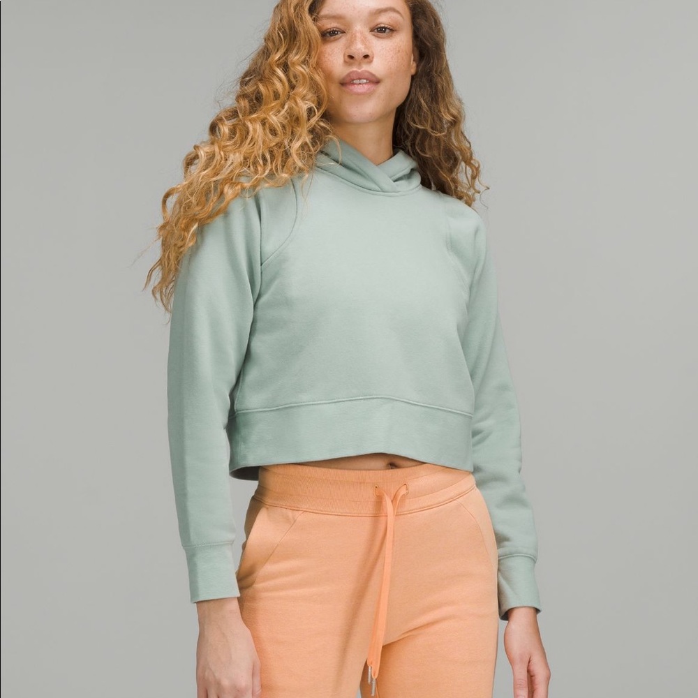 lululemon athletica Mint Green Cropped Hoodie